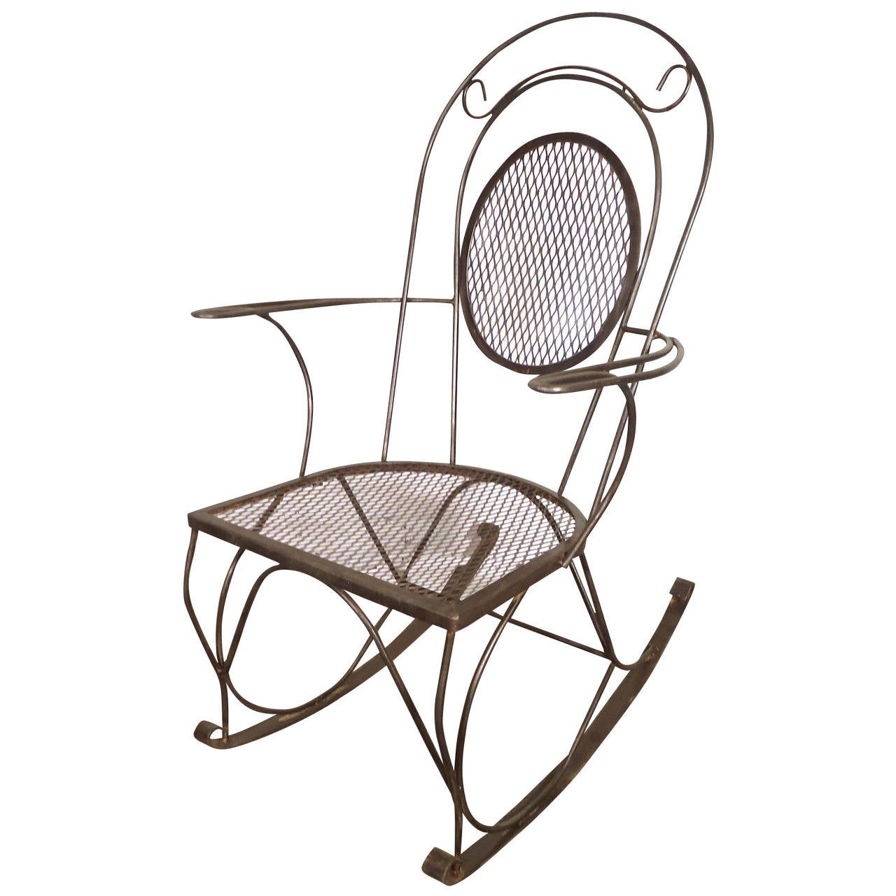 All Metal Rocking Chair at 1stDibs