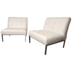Recovered Milo Baughman Style Slipper Chairs 9