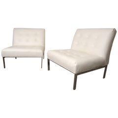 Recovered Milo Baughman Style Slipper Chairs