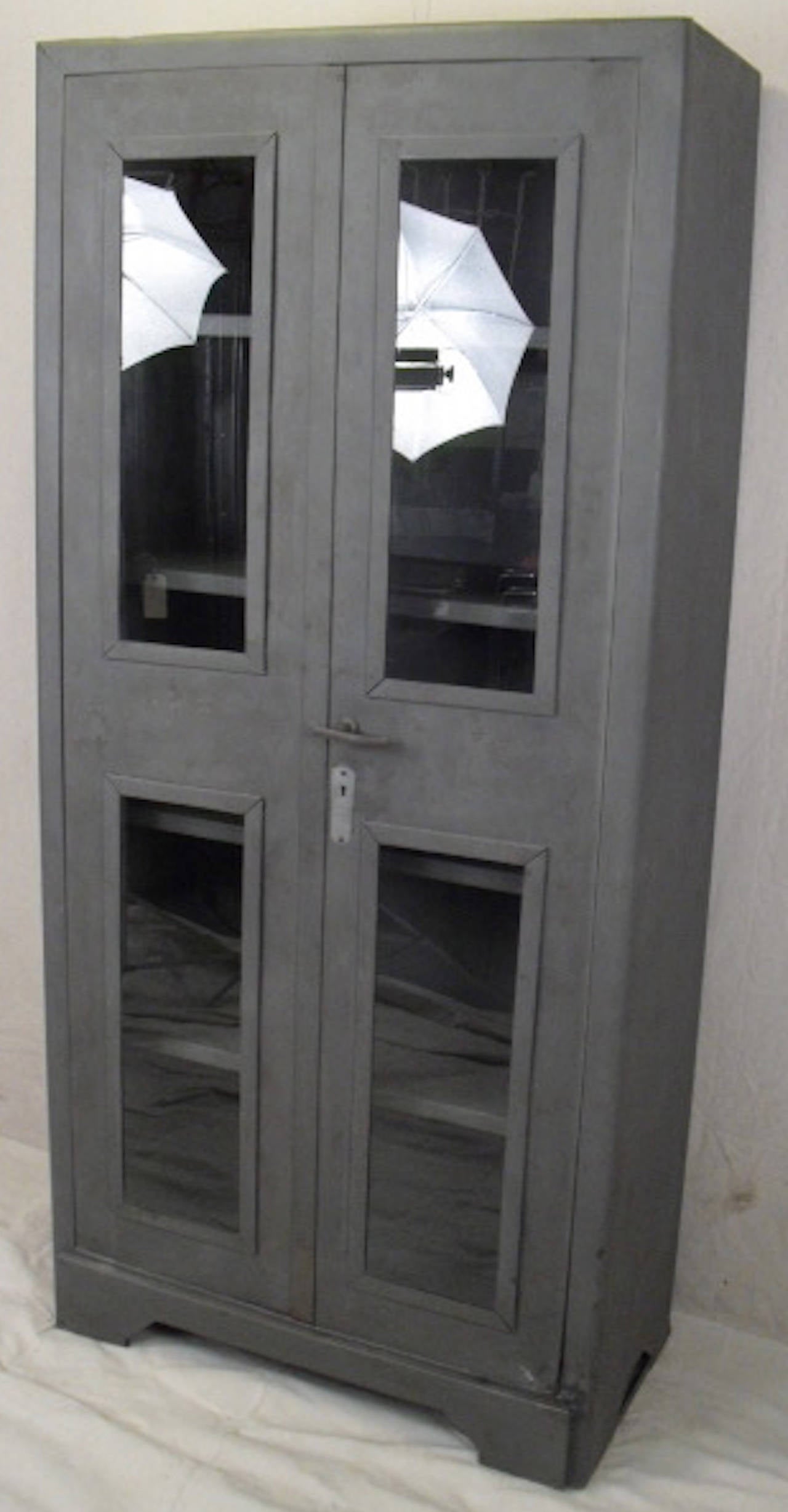 American Industrial Two Door Glass Front Cabinet