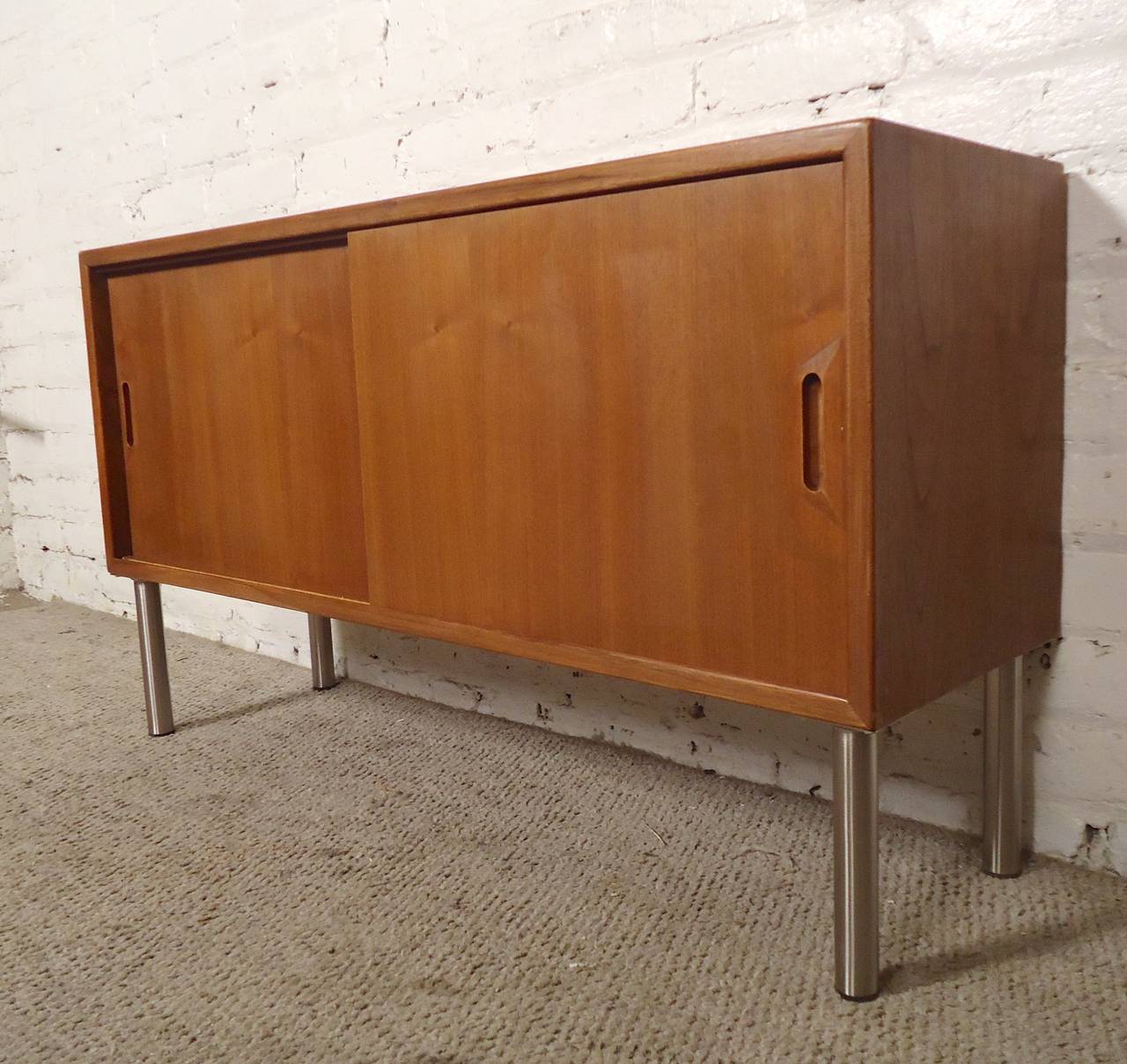 Danish Modern Sliding Door Cabinet