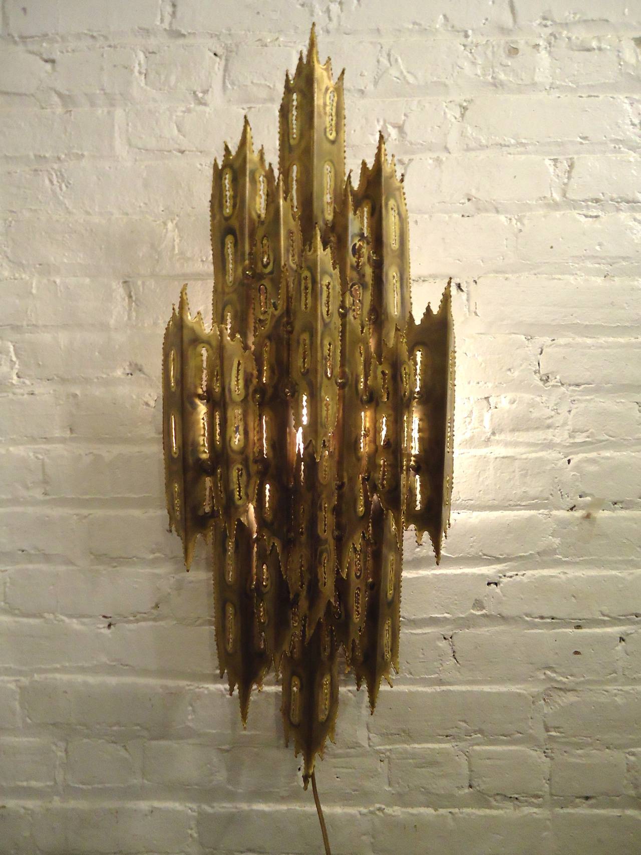 Brutalist Wall Sconce by Tom Greene 1