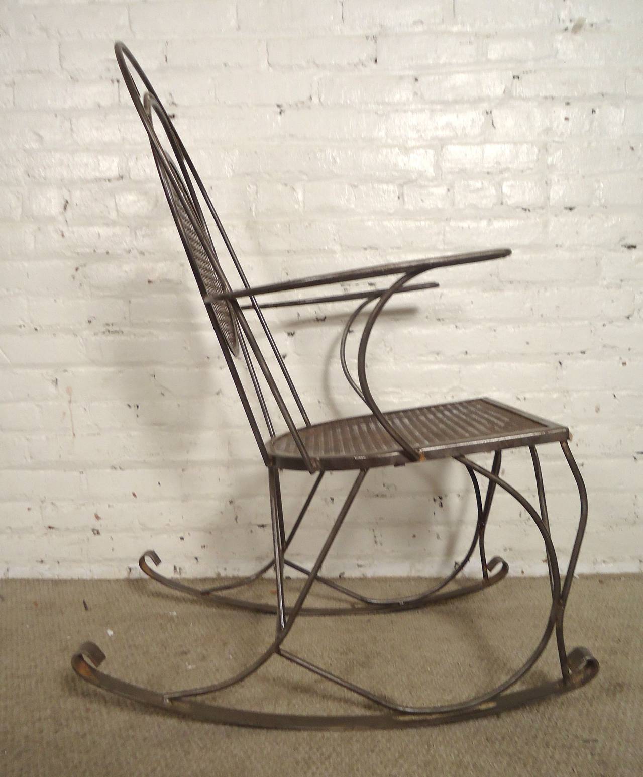 Industrial All Metal Rocking Chair
