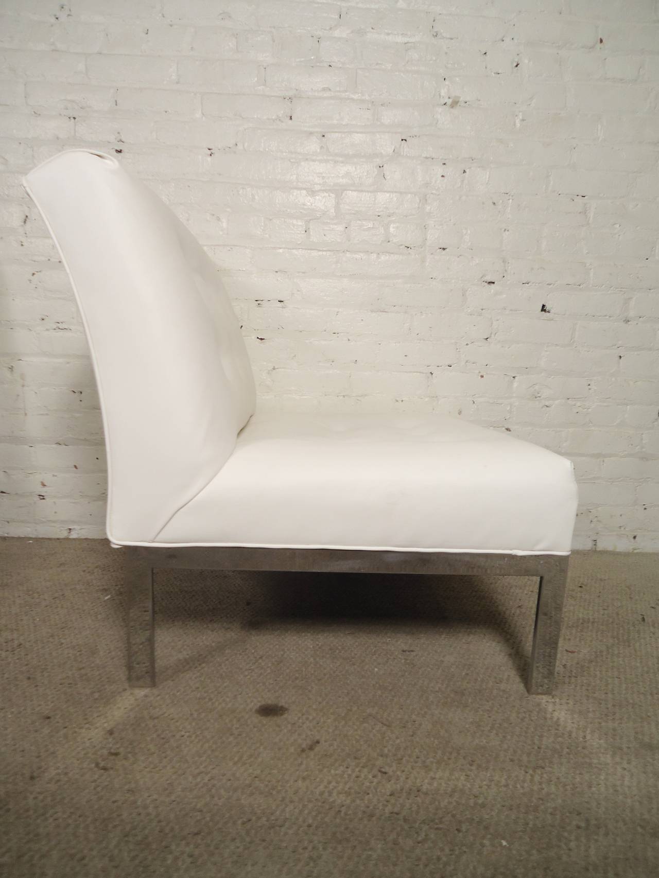 American Recovered Milo Baughman Style Slipper Chairs For Sale