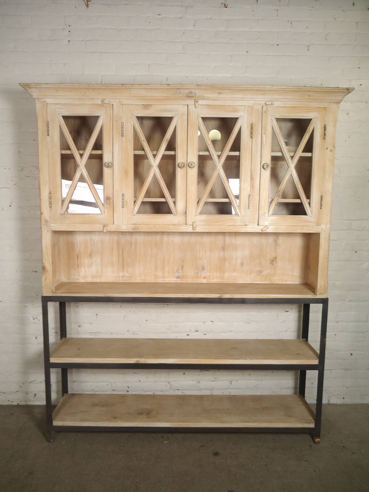 American Large Rustic Style Hutch