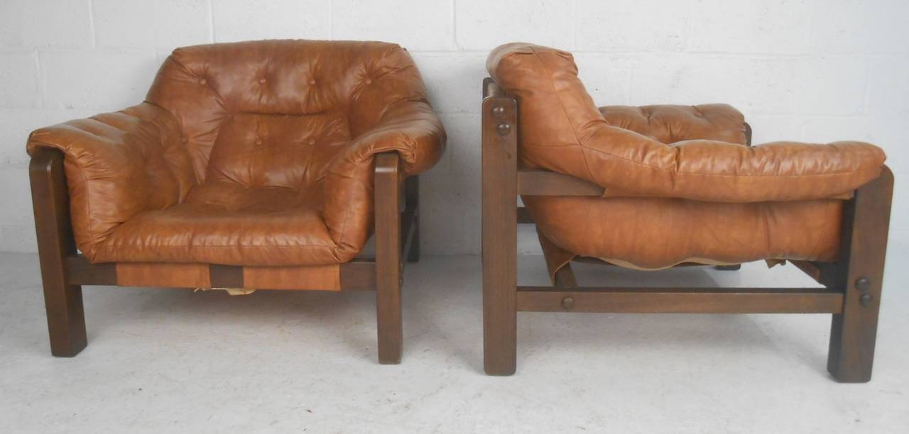 American Lounge Chairs with Ottoman