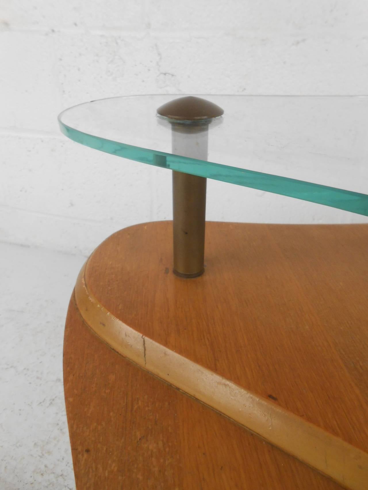 mid century two-tier side table