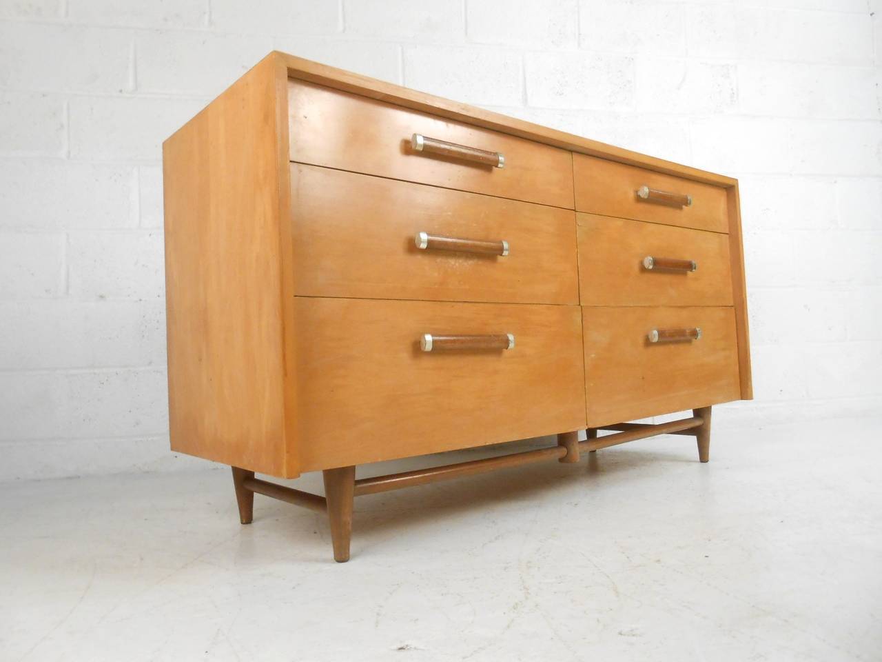 Unique Mid Century Modern Maple Dresser, Contemporary Maple Dresser