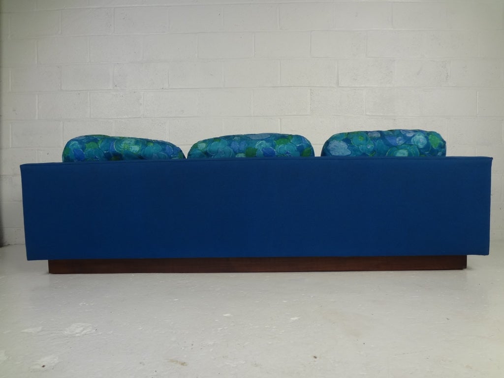 Upholstery Long Three Seat Mid-Century Modern Sofa by Selig