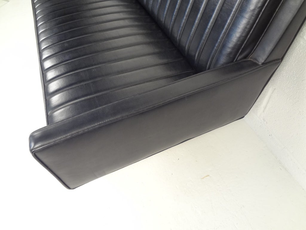 Faux Leather Thayer Coggin Sofa by Milo Baughman