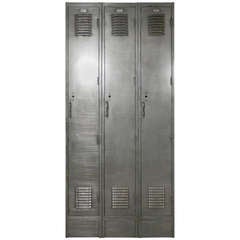 Tall Set Of Vintage Mid-Century Factory Lockers