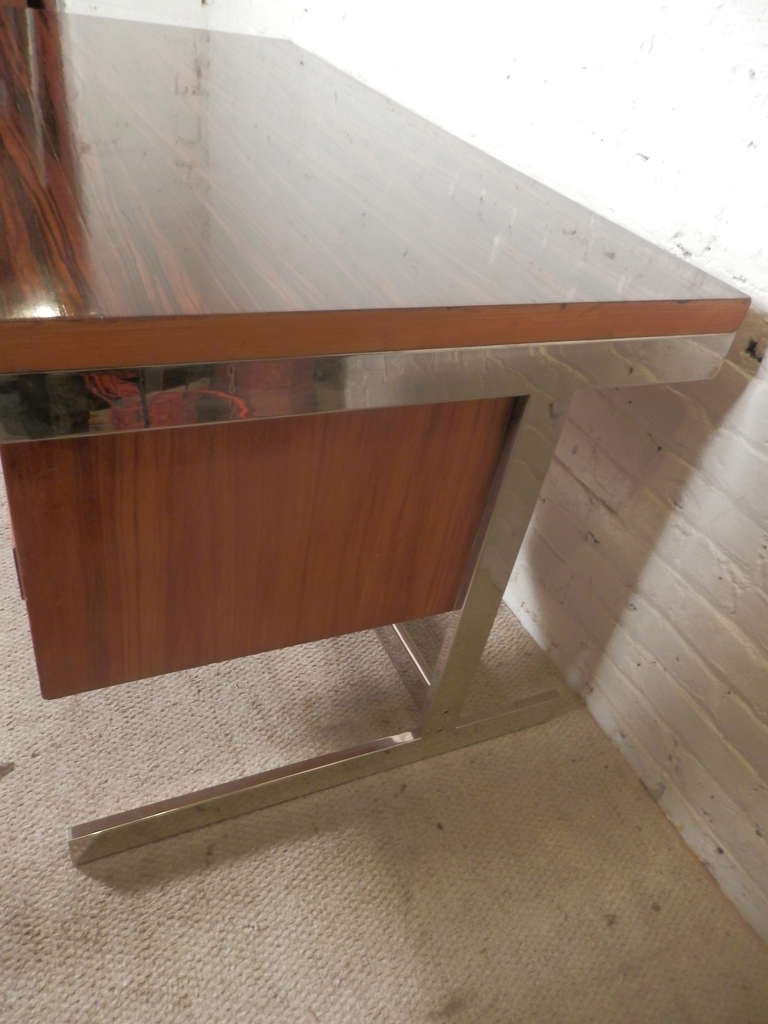 Exceptional Mid-Century Modern Rosewood & Teak Executive Desk 2