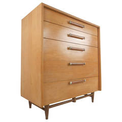 Unique Mid-Century Modern Maple Highboy Dresser