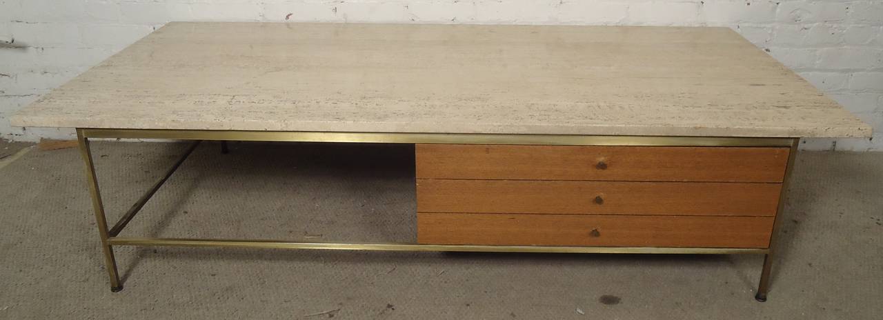 American Marble-Top Coffee Table Designed by Paul McCobb for Calvin