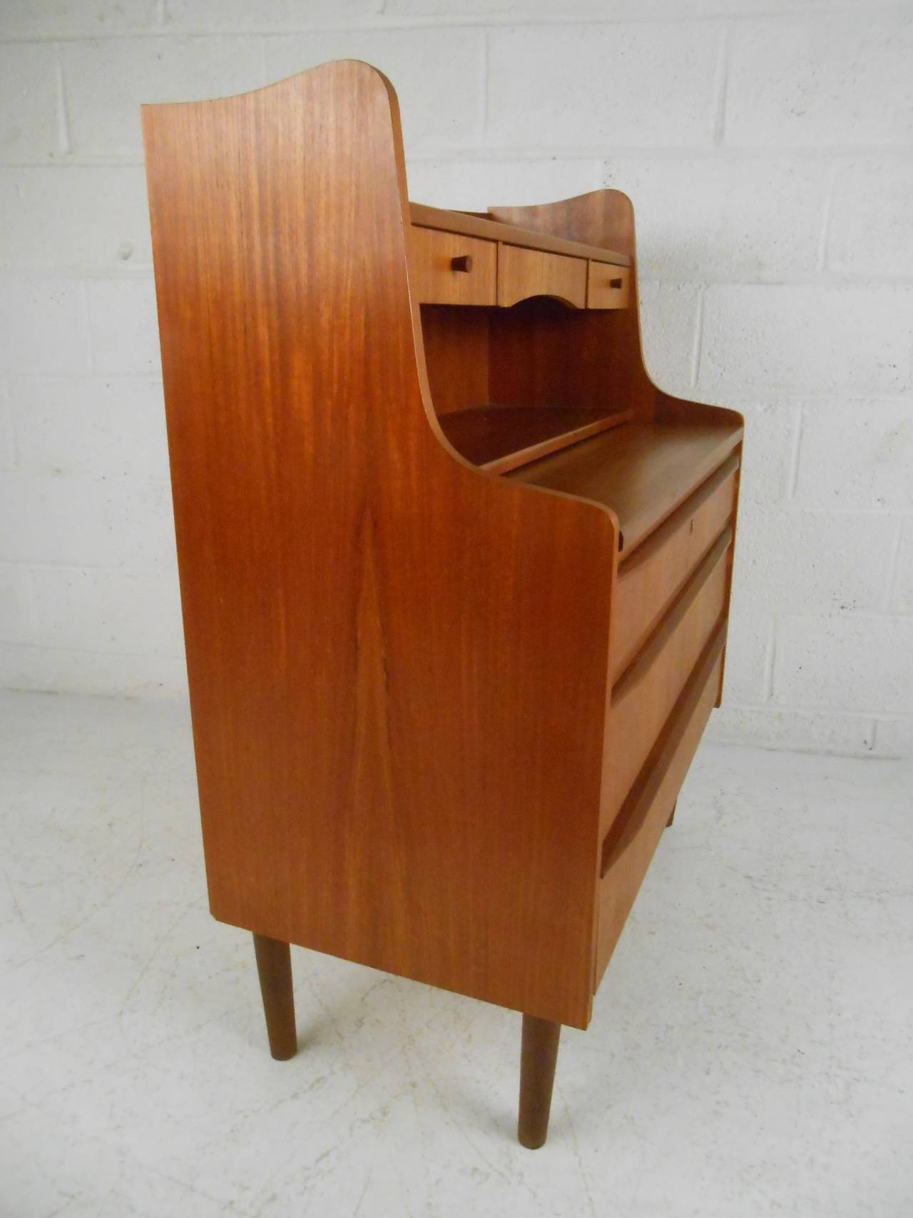 Scandinavian Modern Teak Vanity or Writing Desk 1