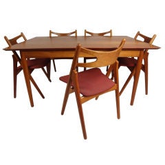 Hans Wegner Teak Dining Table and Chairs