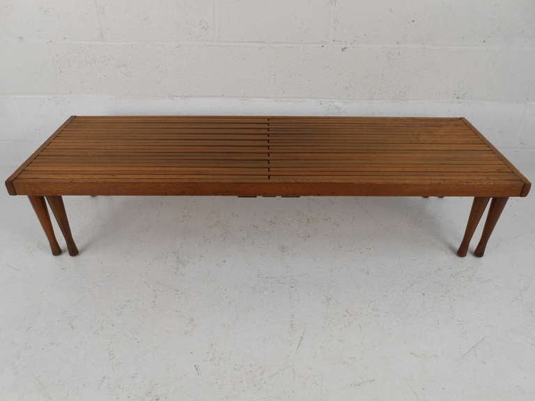 Nelson style slat table/bench which expands to 96
