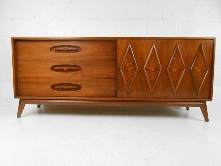 American Mid-Century Modern Walnut Bedroom Dresser