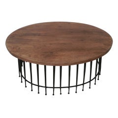 Oval Iron Base Coffee Table