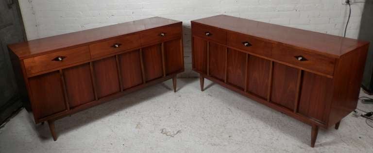 Pair Of Mid-Century Modern Walnut Sideboards