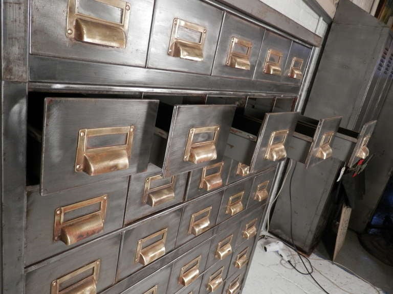 American Industrial Stacked Card File Cabinet