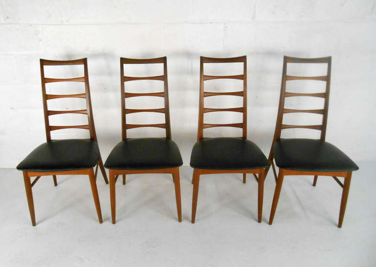 Mid-Century Modern Set of Ladder Back Dining Chairs by Koefoeds Hornslet