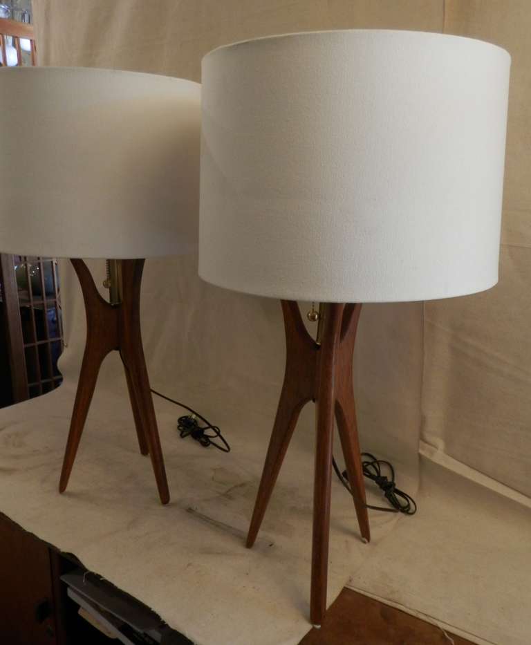 American Unusual Pair of Adrian Pearsall Style Lamps