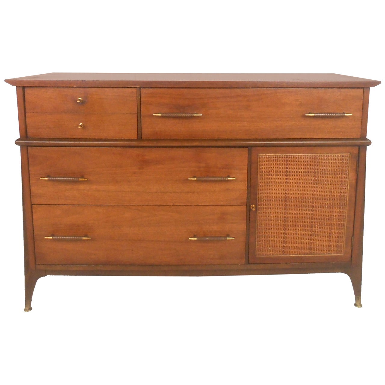 Unique Paul McCobb Style Cane Front Credenza