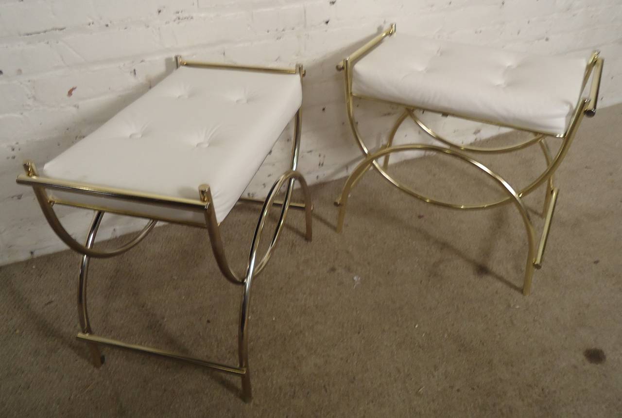 Mid-Century Modern Single Mid-Century Tufted Ottoman by Koch Originals