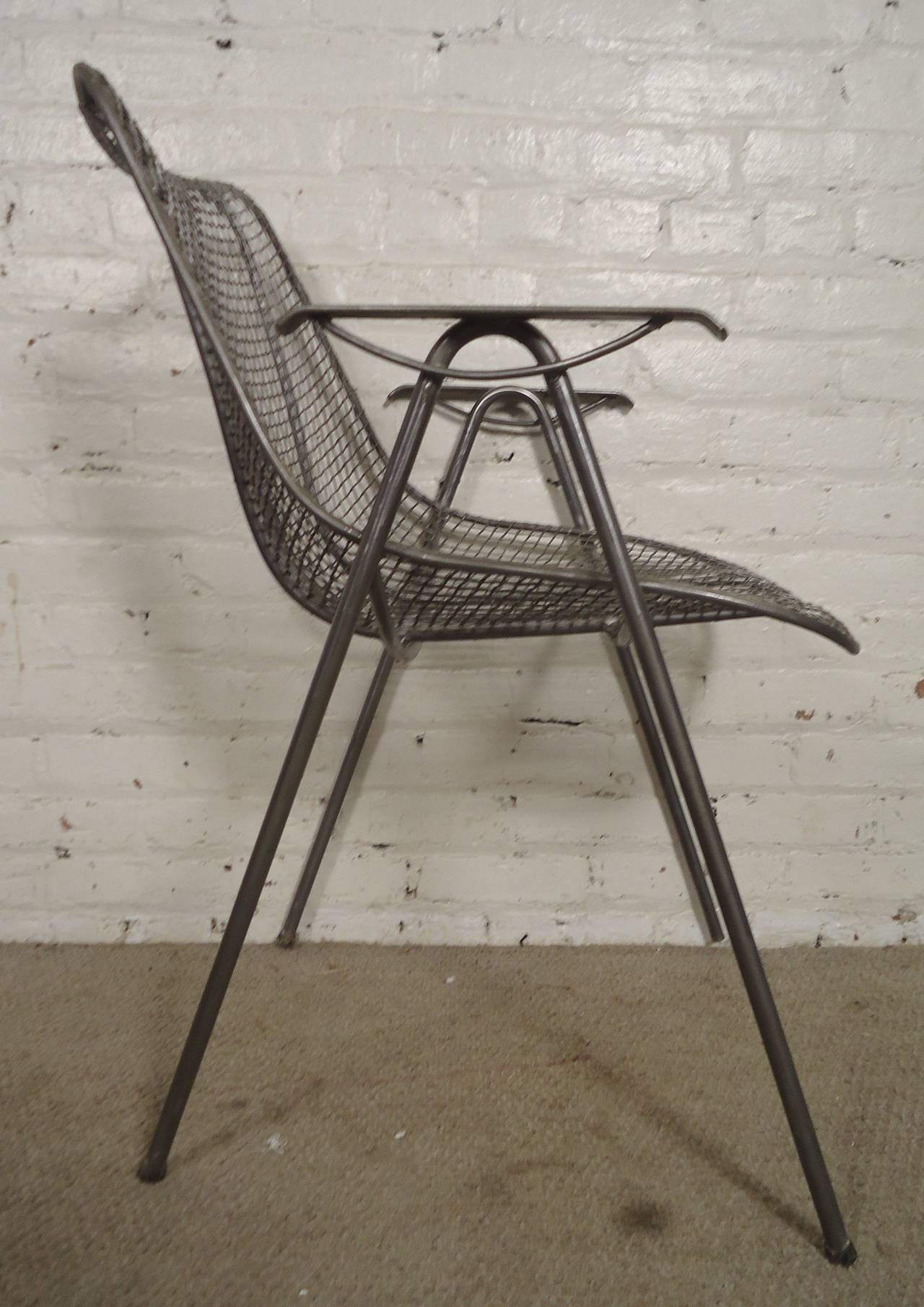 Mid-Century Modern Wire Arm Chair For Sale at 1stdibs