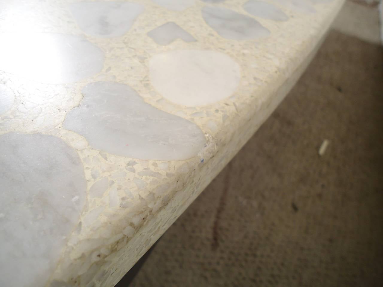 Mid-20th Century Travertine and Terrazzo-Top Table For Sale