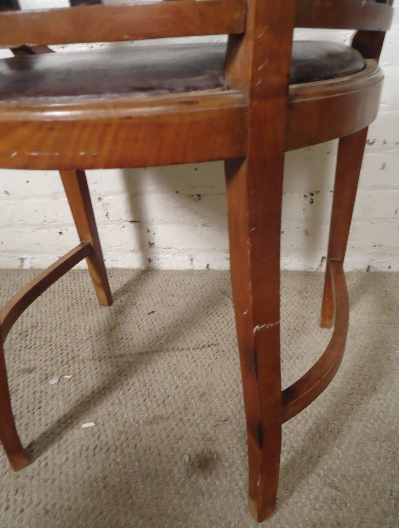 Mid-20th Century Unique Vintage Round Back Spindle Chair For Sale