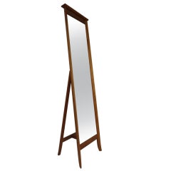 Vintage Tall Danish Modern Cheval Mirror
