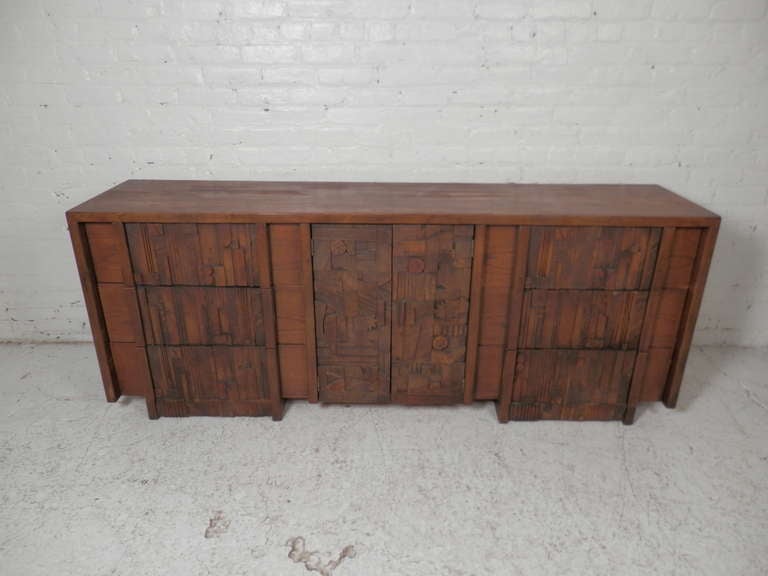 Mid-Century Modern Brutalist Style Dresser By Lane