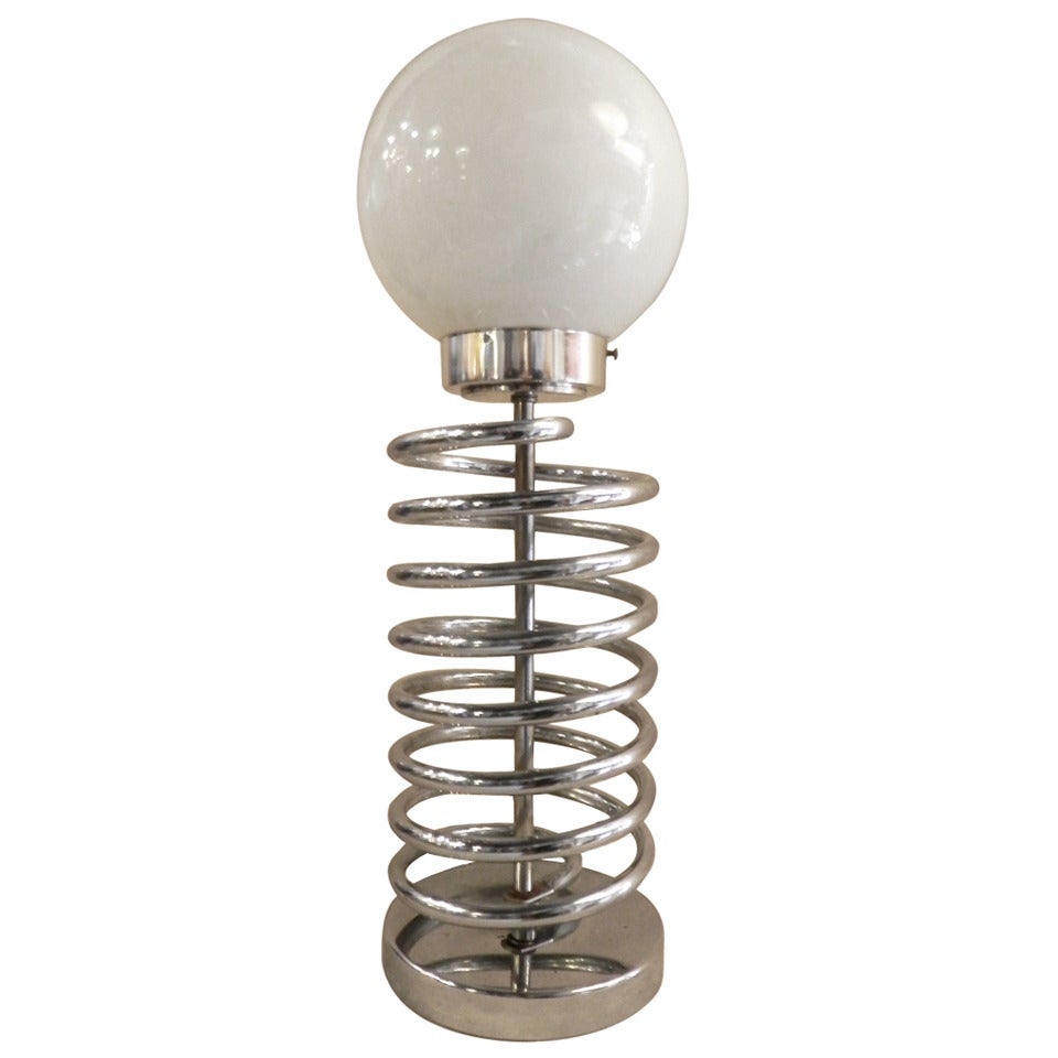 Vintage Chrome Spring Lamp