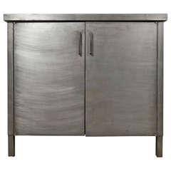 Mid Century Factory Cabinet In Bare Metal Finish Mid Century Factory Cabinet In Bare Metal Finish
