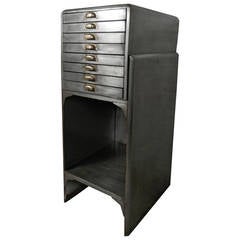 Antique Industrial Metal Eight-Drawer File Cabinet by JCM Machines