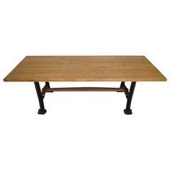 Butcher Block Dining Table on Solid Iron Legs