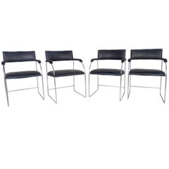 Set of Four Vintage Modern Dining Armchairs