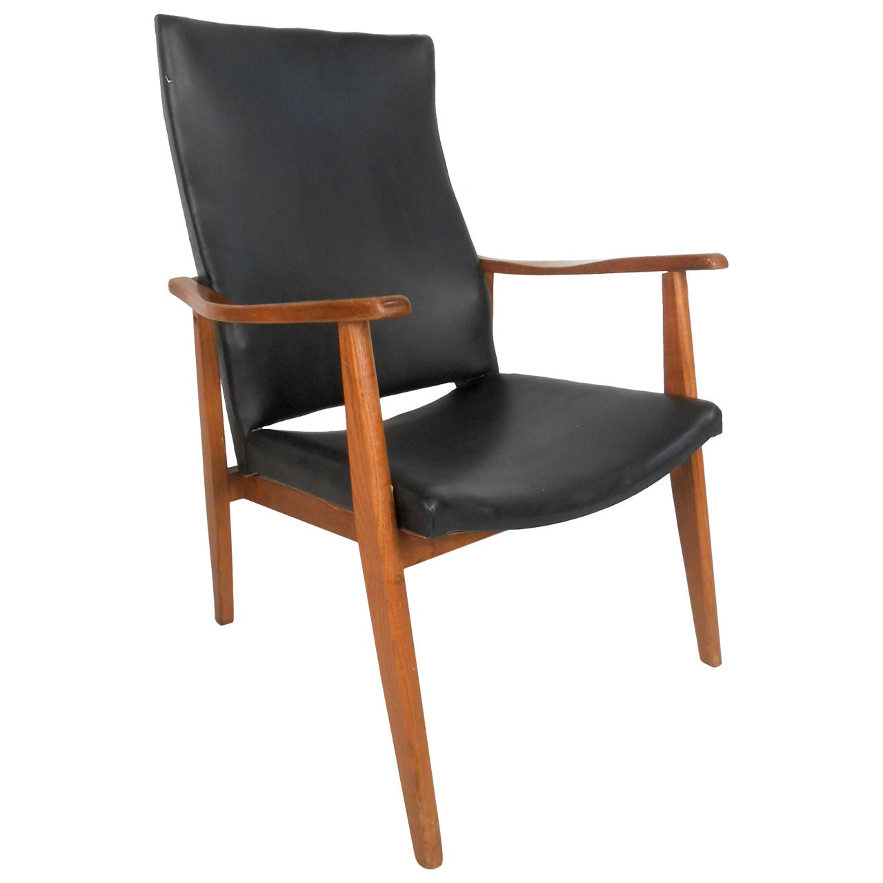 Fauteuil de salon américain à haut dossier, moderne du milieu du siècle dernier