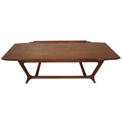 Lane Walnut And Smoked Gl Hexagonal Coffee Table At 1stdibs Outstanding Mid Century Walnut Coffee Table By Lane