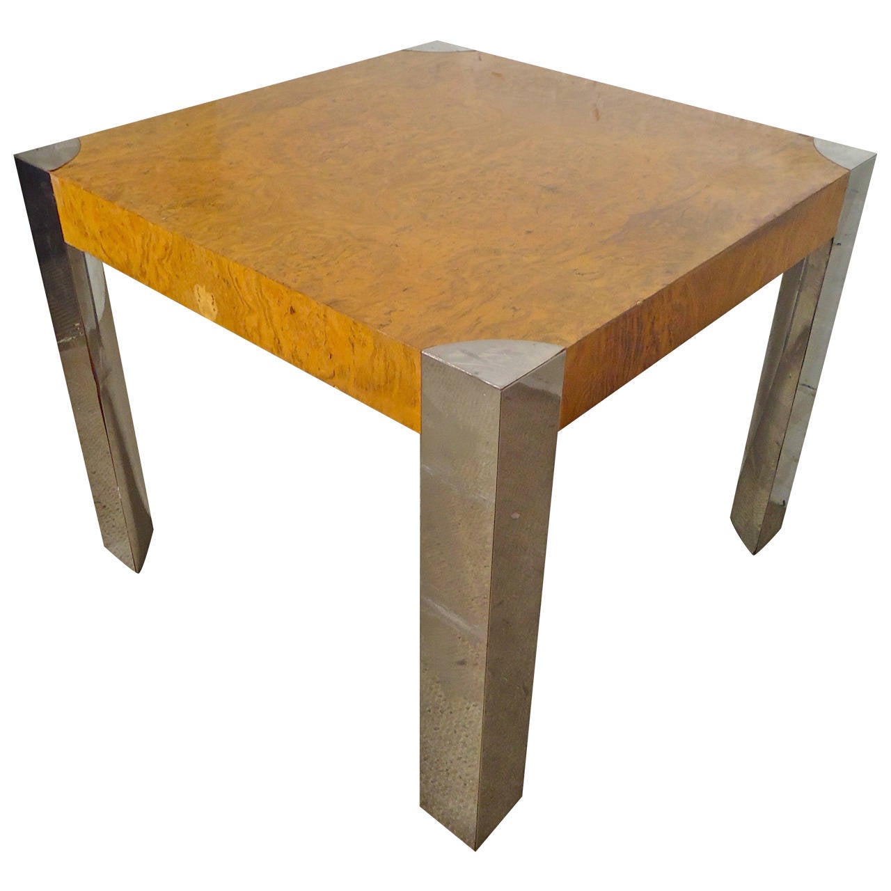Milo Baughman Burl Wood Table For Sale at 1stdibs
