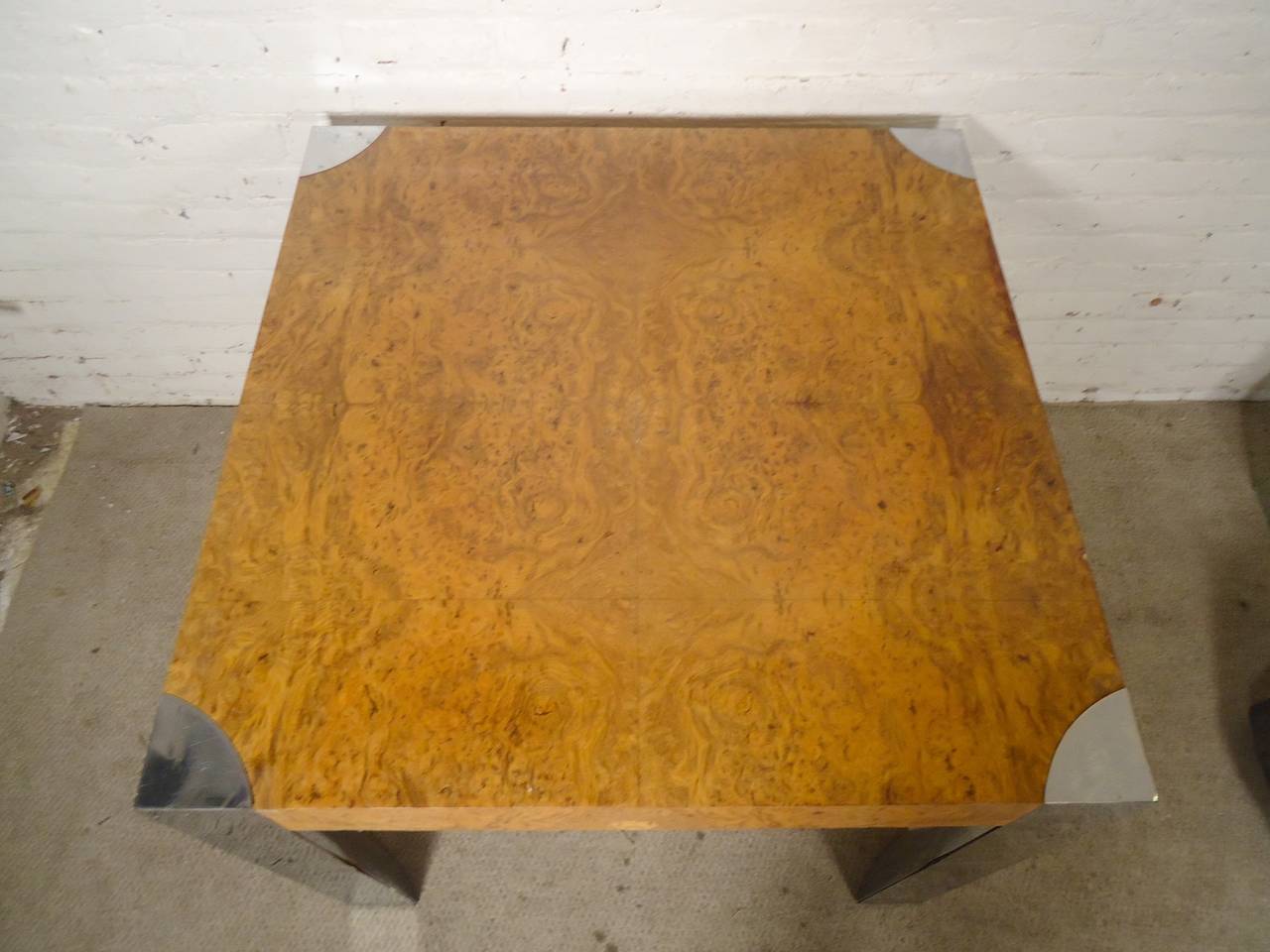 Mid-Century Modern Milo Baughman Burl Dining Table