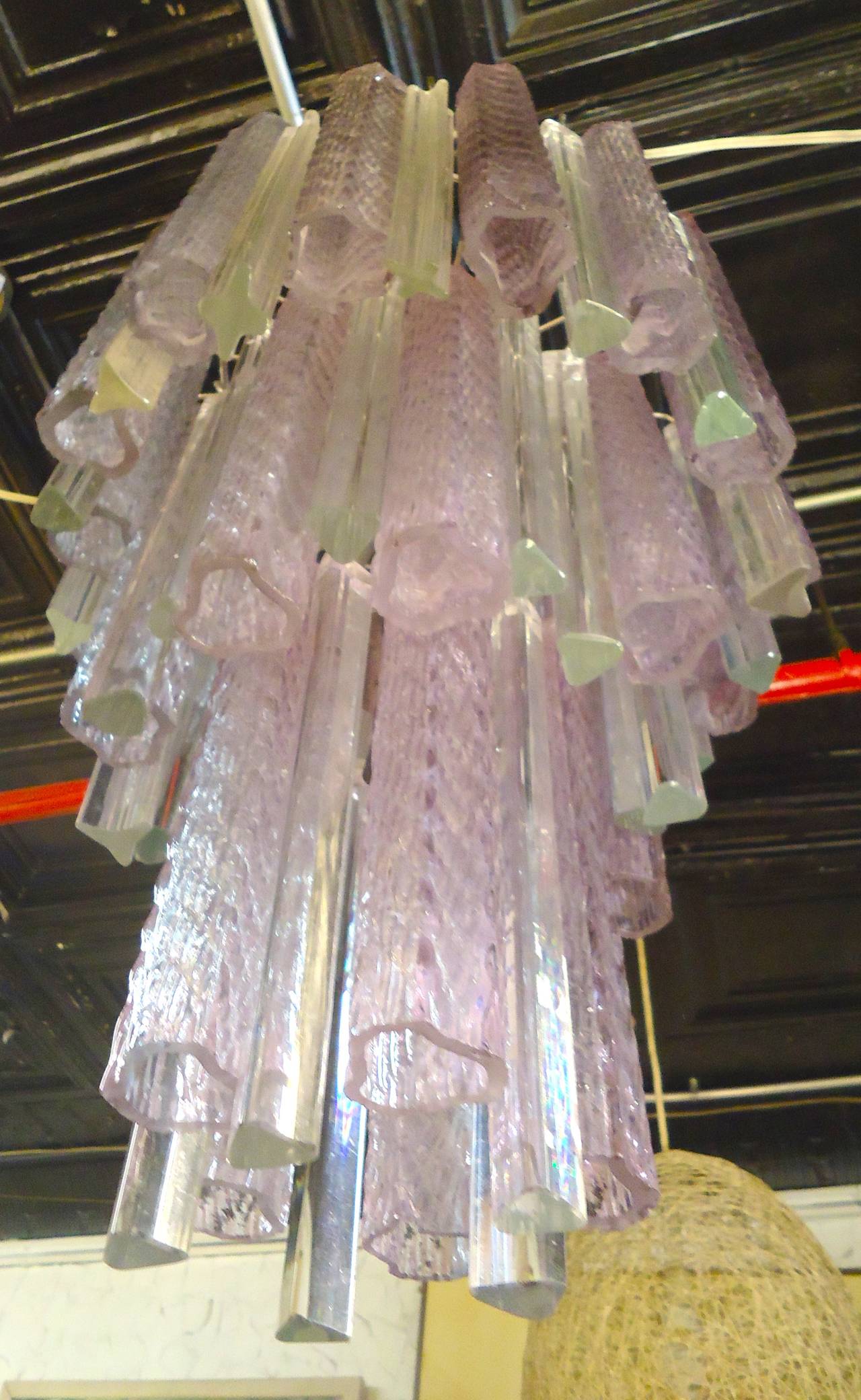 Venini Multi-Color Glass Chandelier In Good Condition In Brooklyn, NY
