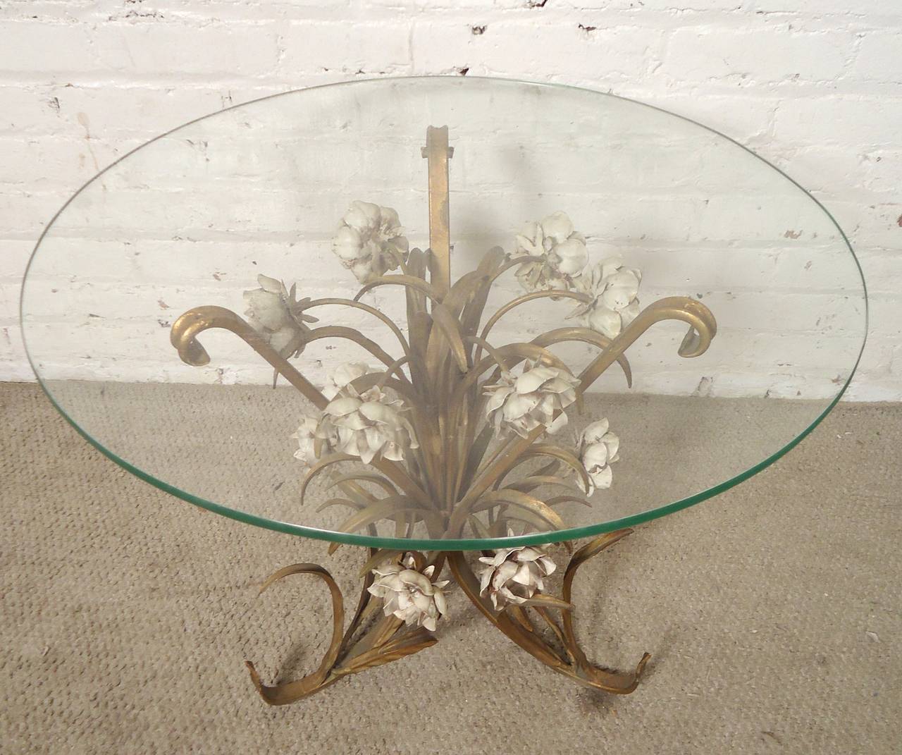 Chanel Style Table with Floral Base