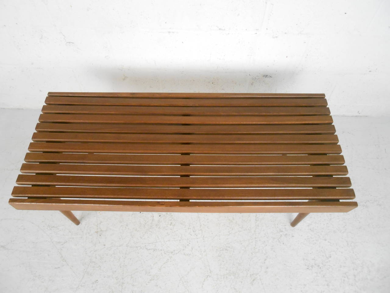 American Mid Century Modern George Nelson Style Slat Bench