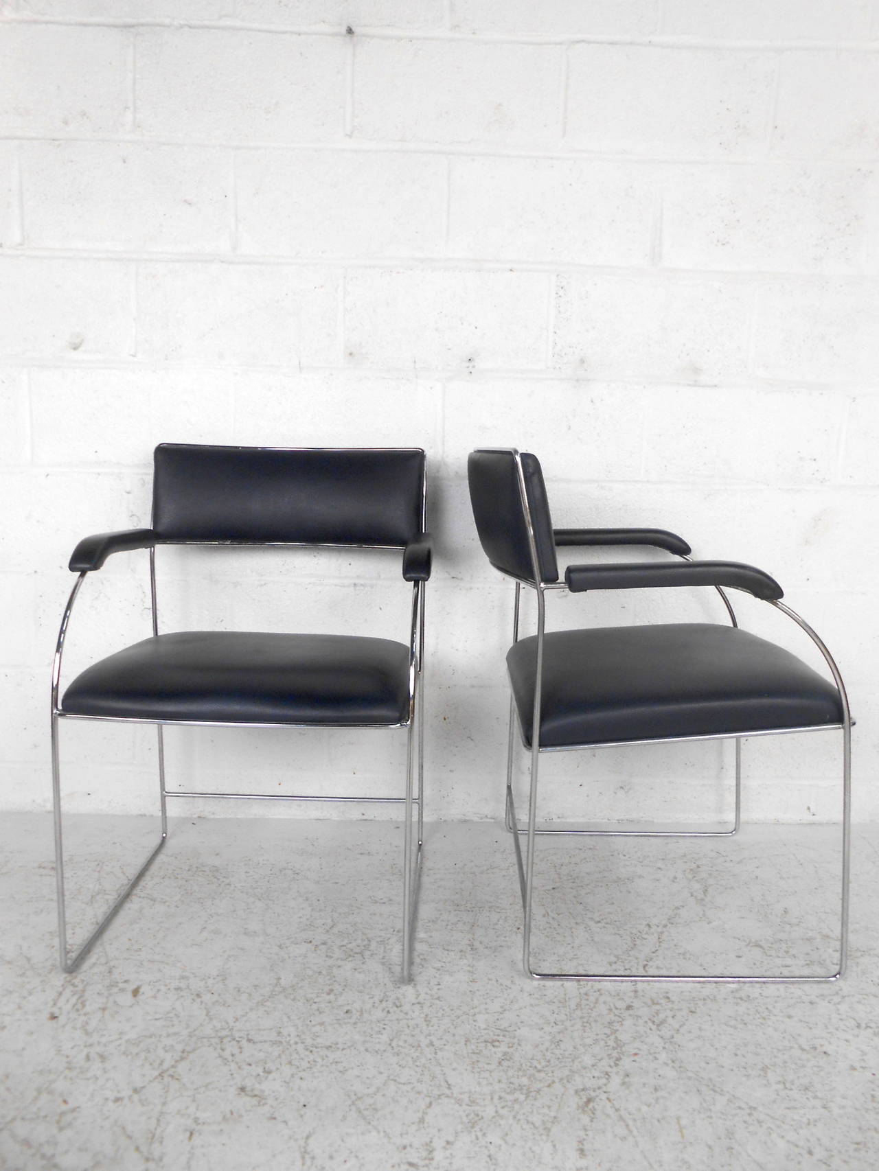 20th Century Set of Four Vintage Modern Dining Armchairs