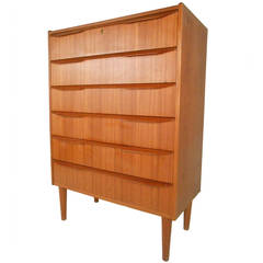 Mid-Century Modern Six-Drawer Danish Teak Highboy Dresser 3
