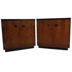 Pair of Vintage Walnut End Table Cabinets