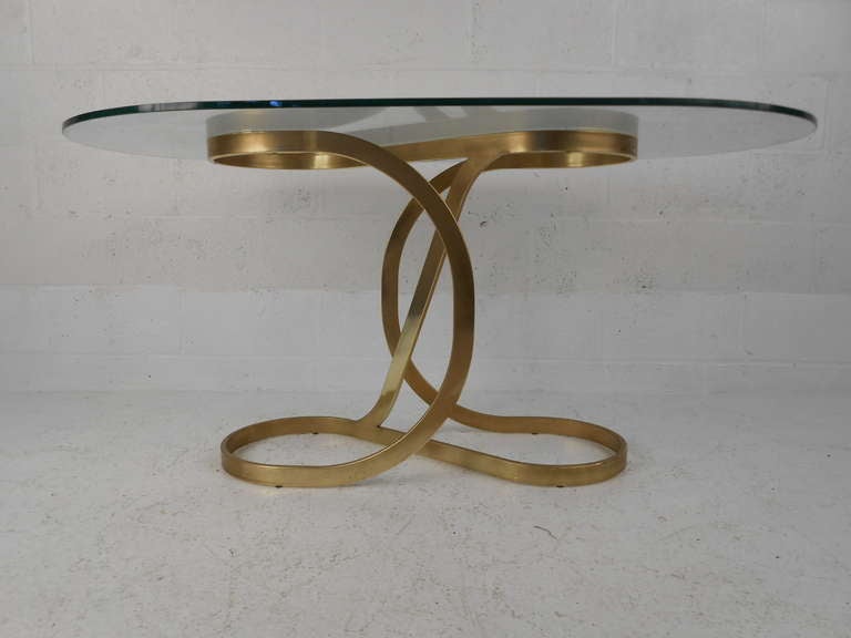 Sculptural Glass Top Table